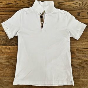 Men’s small Burberry white polo